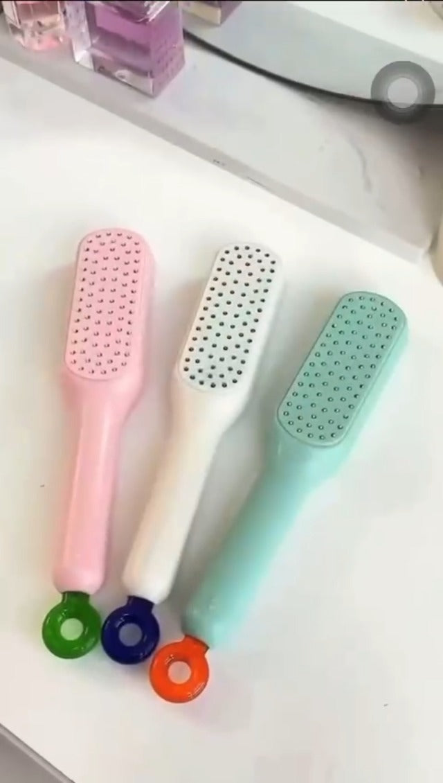 MOROVIK Self-Cleaning Anti-Static Massage Comb, Self Cleaning Hair Brush